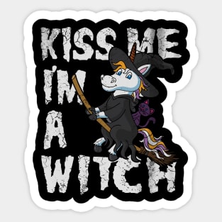 Halloween Unicorn Witch Sticker